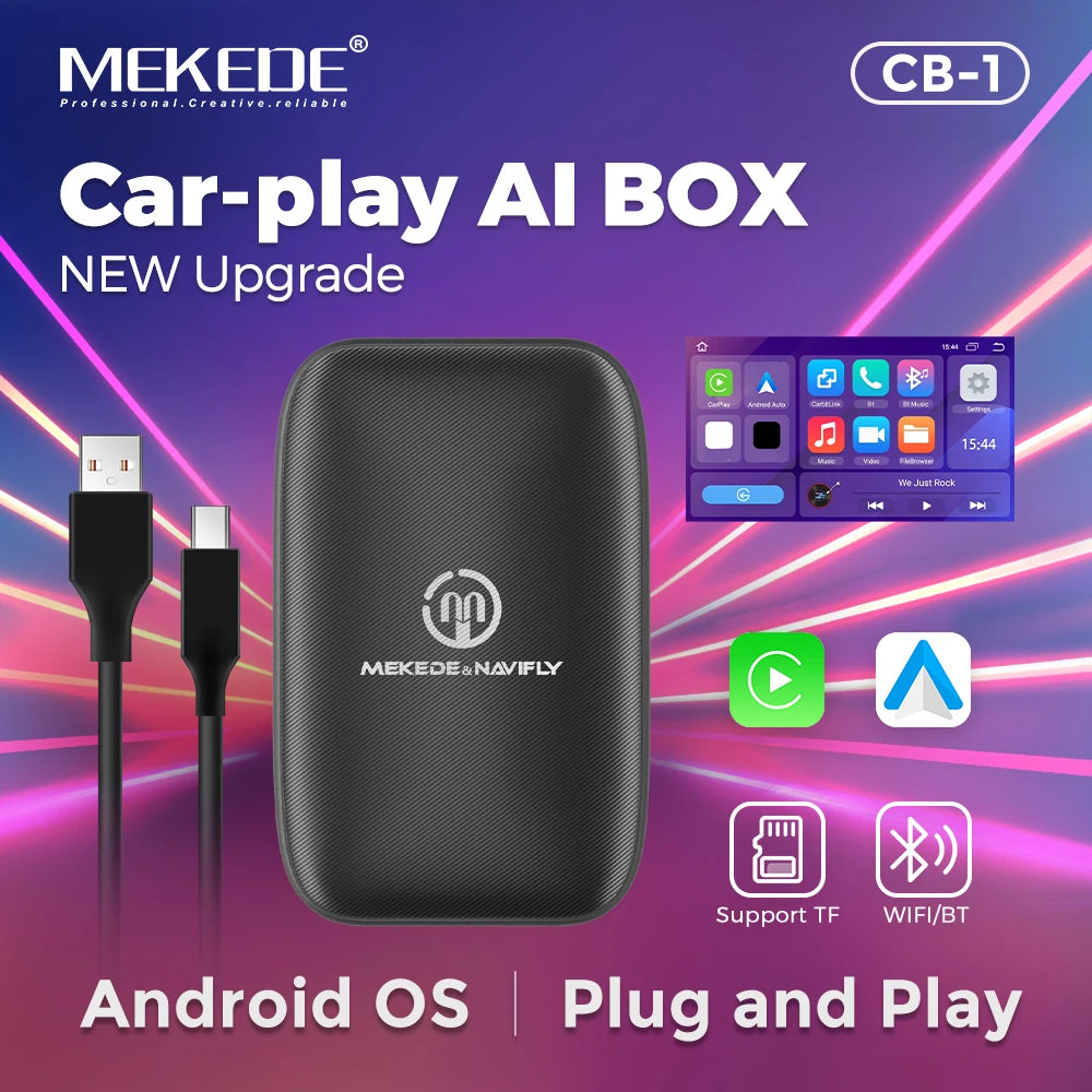 Netflix + Youtube Ai BOX Adapter Wire to Wireless Apple CarPlay + Android Auto